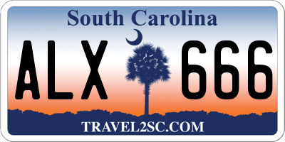 SC license plate ALX666