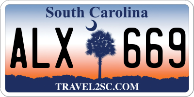 SC license plate ALX669