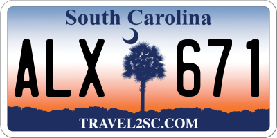SC license plate ALX671