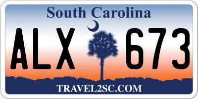 SC license plate ALX673