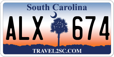 SC license plate ALX674