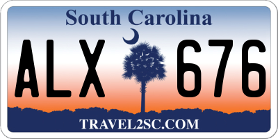 SC license plate ALX676
