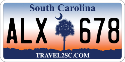 SC license plate ALX678