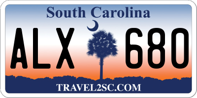 SC license plate ALX680