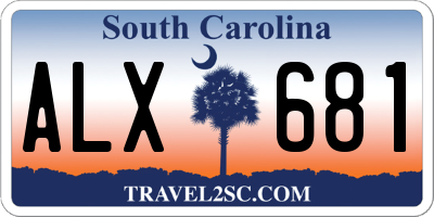 SC license plate ALX681