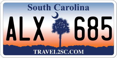 SC license plate ALX685