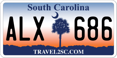 SC license plate ALX686