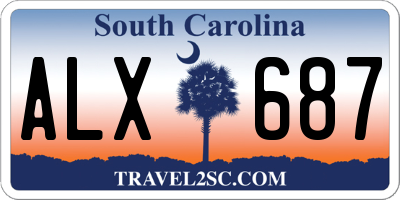 SC license plate ALX687
