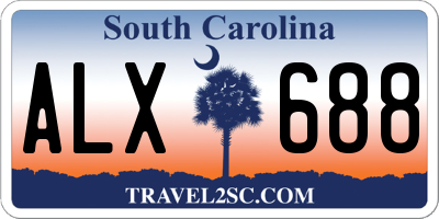 SC license plate ALX688