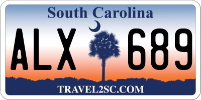SC license plate ALX689