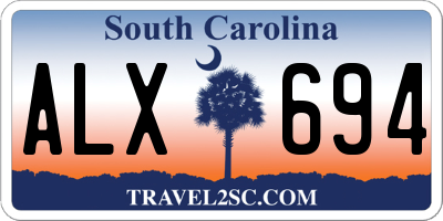 SC license plate ALX694