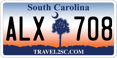 SC license plate ALX708