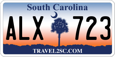 SC license plate ALX723
