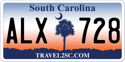 SC license plate ALX728