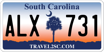 SC license plate ALX731