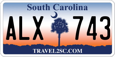 SC license plate ALX743