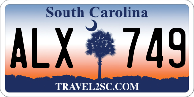 SC license plate ALX749