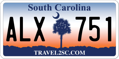 SC license plate ALX751
