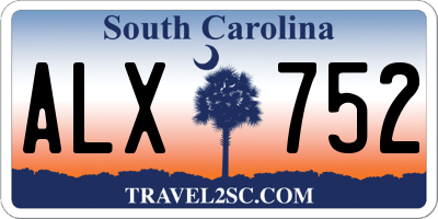 SC license plate ALX752