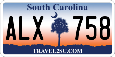 SC license plate ALX758