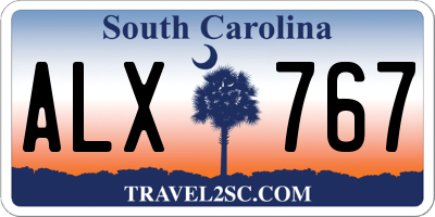 SC license plate ALX767
