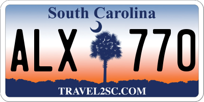 SC license plate ALX770