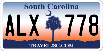 SC license plate ALX778