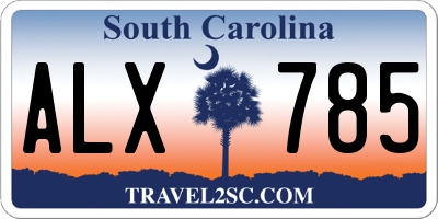 SC license plate ALX785