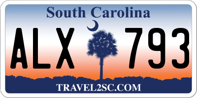 SC license plate ALX793