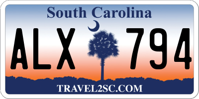 SC license plate ALX794