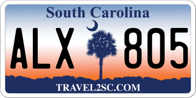 SC license plate ALX805