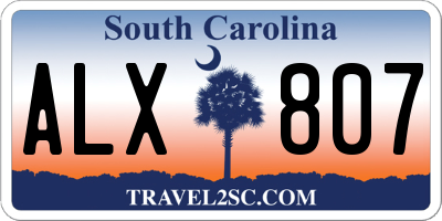 SC license plate ALX807