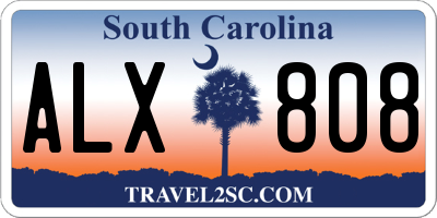SC license plate ALX808