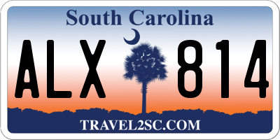 SC license plate ALX814