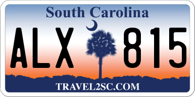 SC license plate ALX815