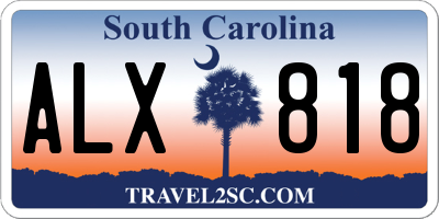 SC license plate ALX818