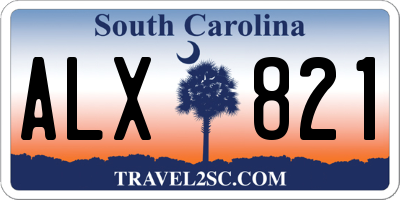 SC license plate ALX821