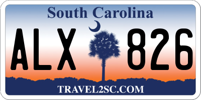 SC license plate ALX826