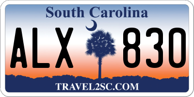 SC license plate ALX830