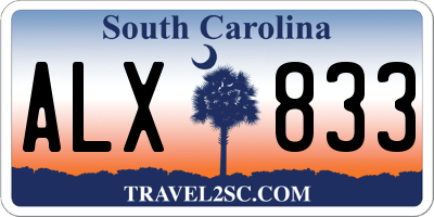 SC license plate ALX833