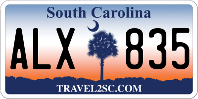SC license plate ALX835
