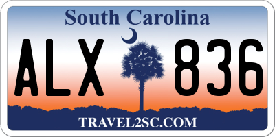 SC license plate ALX836