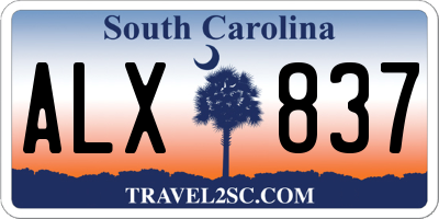 SC license plate ALX837