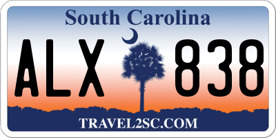 SC license plate ALX838