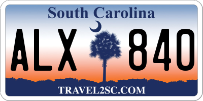 SC license plate ALX840