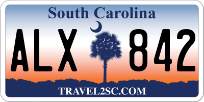 SC license plate ALX842