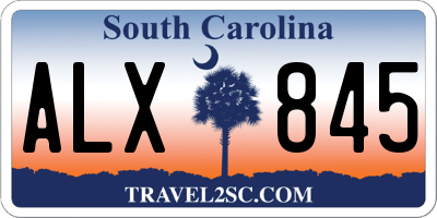 SC license plate ALX845