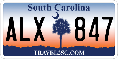 SC license plate ALX847