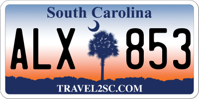 SC license plate ALX853
