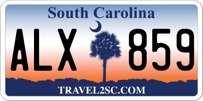 SC license plate ALX859